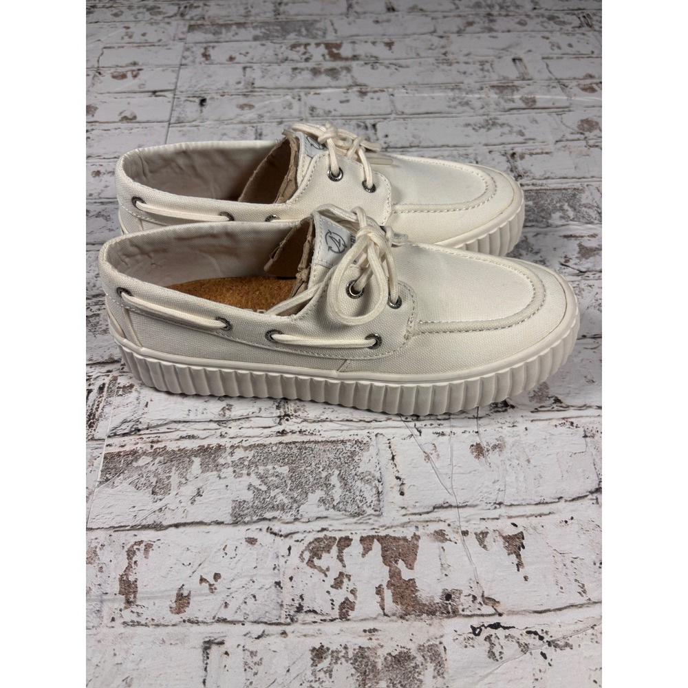 Sperry Seacycled Crest Vibe Platform Boat Shoes NEW Canvas STS88788 Womens 7.5 - Picture 2 of 7